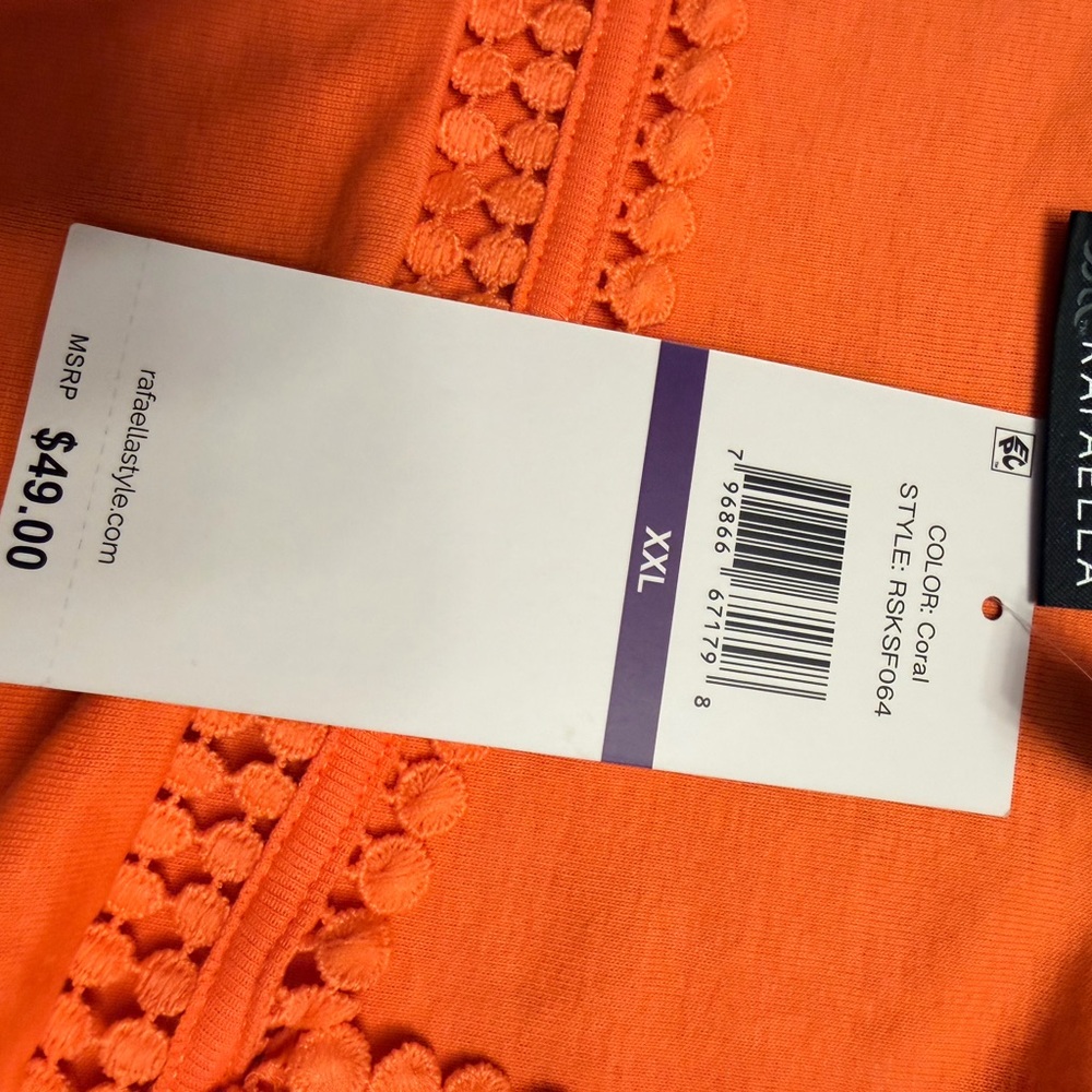 Rafaella Vibrant Orange Short Sleeve Top - Picture 2 of 2
